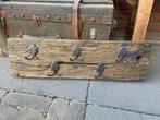 Kapstok van wagonhout/wagonplank met 10 haken, Minder dan 100 cm, Ophalen of Verzenden, Zo goed als nieuw, Hout