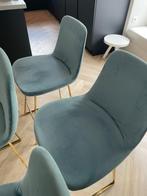 5 x barstoel merk Mowkan kleur SKY Petrol, Huis en Inrichting, Stoelen, Ophalen, Gebruikt, Blauw, Stof