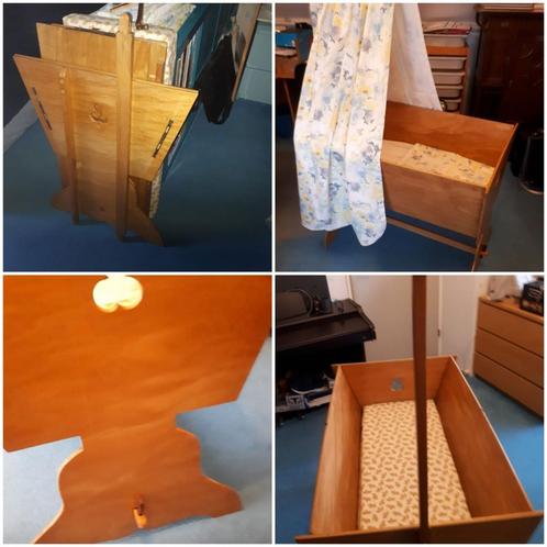 Fraai vintage wieg, in uitstekende conditie, handgemaakt, Kinderen en Baby's, Babywiegjes en Ledikanten, Zo goed als nieuw, Wieg