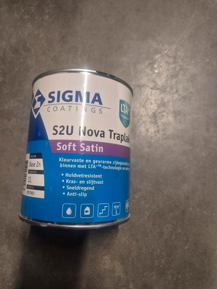 Sigma S2U Nova Traplak - Soft Satin, Doe-het-zelf en Verbouw, Verf, Beits en Lak, Nieuw, Lak, Minder dan 5 liter, Overige kleuren