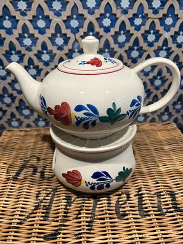 Boerenbont theelicht+theepot beschikbaar voor biedingen