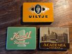 3 Oude Sigarenblikjes - Uiltje, Karel I, Academia, Ophalen of Verzenden