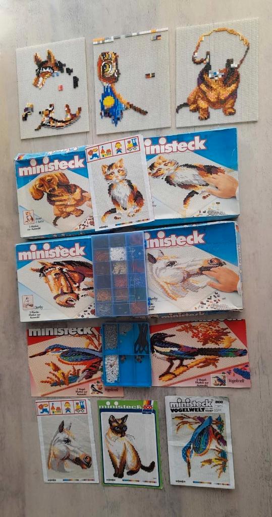 MINISTECK: Hond en kat, paarden, vogels, sorteerbakjes etc., Hobby en Vrije tijd, Ministeck, Zo goed als nieuw, Box-set, Ophalen of Verzenden