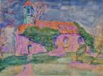 Aquarel kerkje van Fransum, Johan Dijkstra (1896-1978), Antiek en Kunst, Ophalen