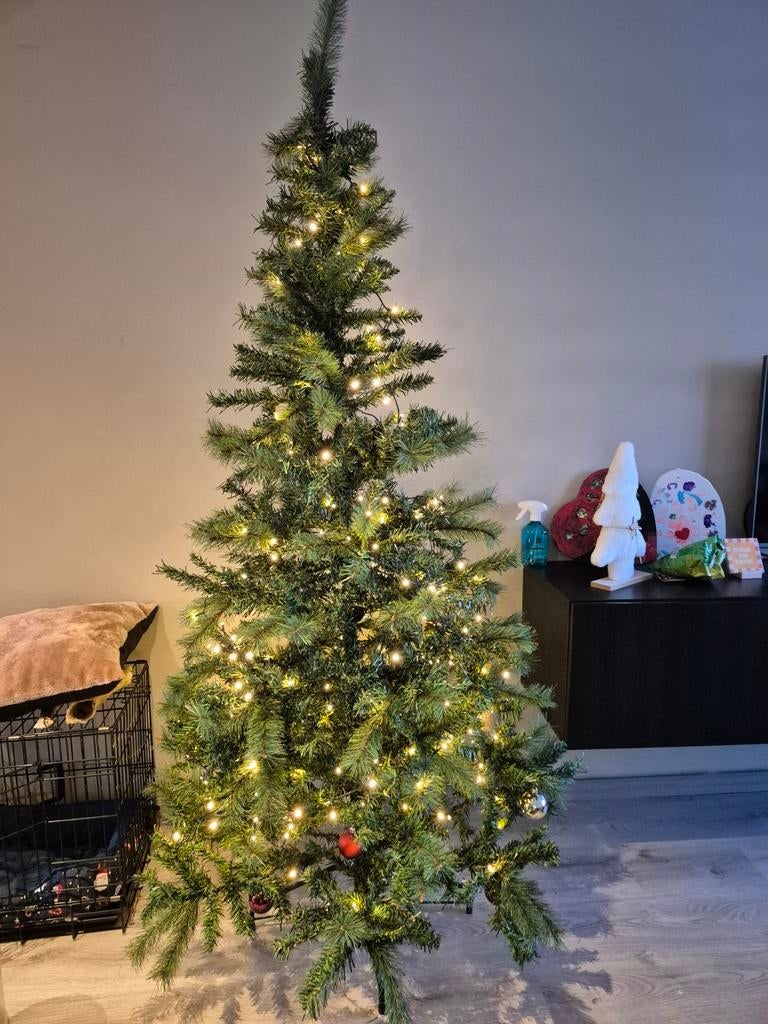 Kerstboom incl. lampjes en kerstballen, Ophalen