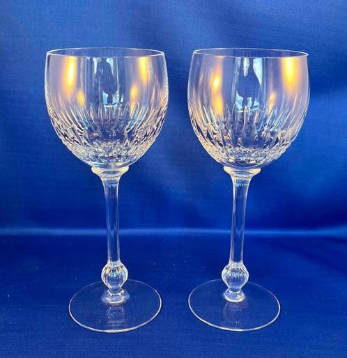 Drie kristallen glazen op slanke voet, Antiek en Kunst, Antiek | Glas en Kristal, Ophalen of Verzenden