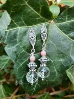 Oorbellen Francina prasioliet facet-koraal steker zilver, Ophalen, Nieuw