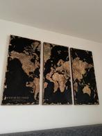 Drieluik wereldkaart National Geographic zwart bruin beige, Ophalen