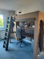 Stevige hoogslaper met bureaublad en achterwand., Huis en Inrichting, Ophalen, Gebruikt, Eenpersoons, 200 cm
