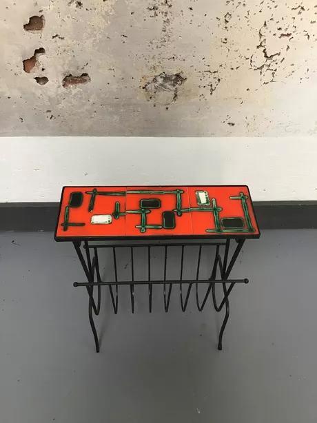 Smeedijzer Tijdschriftenrek Krantenrek Jaren 50, Huis en Inrichting, Woonaccessoires | Krantenbakken en Lectuurbakken, Gebruikt