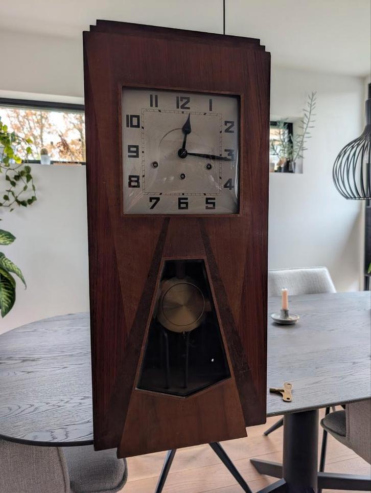 Art Deco Carillon Klok jaren '30 met drieslag uurwerk, Antiek en Kunst, Antiek | Klokken, Ophalen