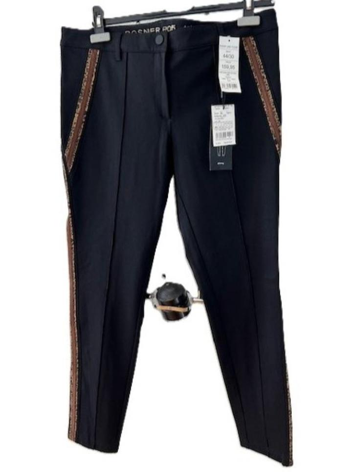Nieuw ROSNER Antonia zwarte pantalon met panterbies 44, Kleding | Dames, Broeken en Pantalons, Nieuw, Maat 42/44 (L), Zwart, Lang