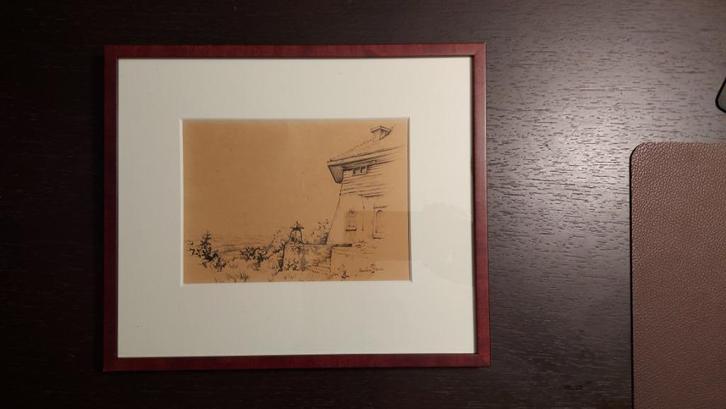 Tekening Anton Pieck Bloemendaal "De Beyaerd", Antiek en Kunst, Kunst | Tekeningen en Foto's, Ophalen