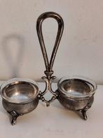 Zilveren Zoutvaatjes met Glazen Inzet, Ophalen of Verzenden, Zilver