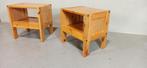 Set van 2 vintage grenen nachtkastjes, Ophalen, Tweedehands, Minder dan 45 cm, Tweedehands