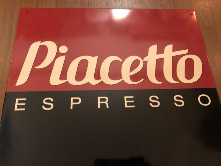 Piacetto Espresso Blikken Reclame bord., Verzamelen, Merken en Reclamevoorwerpen, Gebruikt, Reclamebord, Ophalen of Verzenden