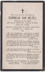 Cornelia van Wezel 1835 Gilze + 1905 Gilze, 70 jaar oud, Verzamelen, Verzenden, Bidprentje