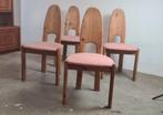 Set van 4 vintage jaren 80 eetkamerstoelen, Huis en Inrichting, Stoelen, Ophalen, Hout, Overige kleuren, Onbekend