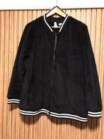 Miss Etam fleece teddy zwart zilver glitter vest oto 71,5/52, Kleding | Dames, Grote Maten, Verzenden, Zwart, Trui of Vest, Zo goed als nieuw