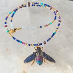Robijn lapis turkoois vlinder hanger geluk beschermt liefde, Nieuw, Ophalen of Verzenden, Zilver, Met edelsteen