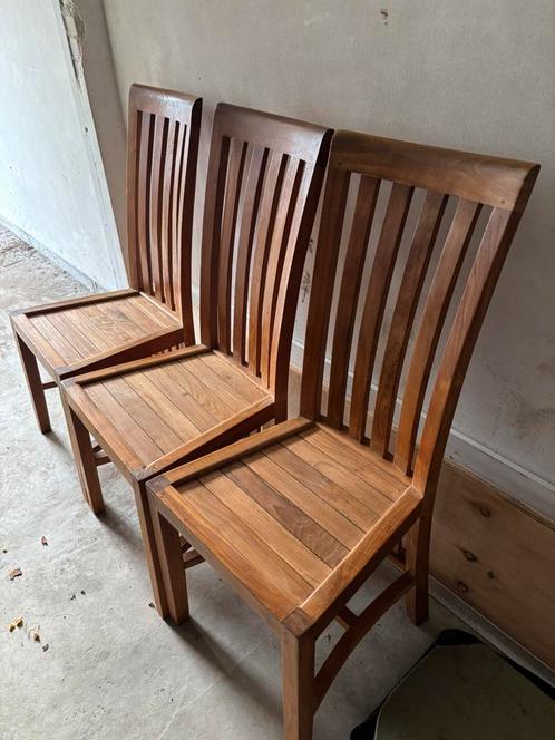 Set van 6 teakhouten stoelen, Huis en Inrichting, Stoelen, Zo goed als nieuw, Vijf, Zes of meer stoelen, Bruin, Verzenden