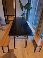 Biertafels met bankjes te huur, Ophalen, Hout