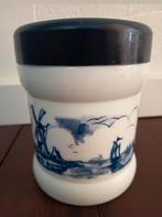 Delfts Blauw Opaline Potje met Deksel, Gebruikt, Porselein of Keramiek, Schaal, Rond