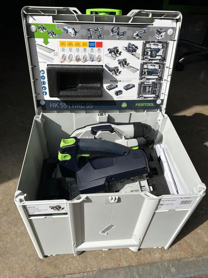 Festool HKC 55 EB Li-Basic accu pendelkapzaagmachine (body), Doe-het-zelf en Verbouw, Gereedschap | Zaagmachines, Nieuw, Cirkelzaag