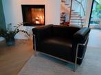 Set Cassina LC3 Le Corbusier fauteuils zwart leer- chroom, Ophalen, Zo goed als nieuw, 50 tot 75 cm, Leer