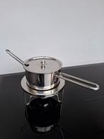 RVS pannetje incl. Lepel+rechaud, Huis en Inrichting, Keuken | Potten en Pannen, Ophalen, Zo goed als nieuw, Rvs