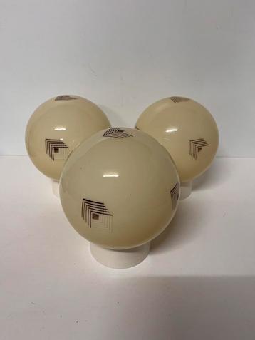 Zachtgele Art Deco plafondlamp lamp bol met patroon vintage beschikbaar voor biedingen