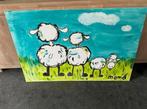 Canvas schilderij schapen 115x75cm, Ophalen, Zo goed als nieuw, Wanddecoratie