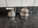 Verzilverd Suikerpotje & Melkkannetje, Ophalen of Verzenden, Zilver