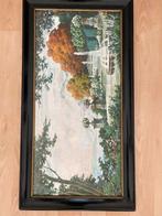 Klassiek Schilderij Fontein in Tuin, Ingelijst, Antiek en Kunst, Kunst | Schilderijen | Klassiek, Ophalen