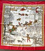 HERMÈS vintage zijden sjaal  L ‘Hiver, Hernes, Ophalen of Verzenden, Zo goed als nieuw, Sjaal