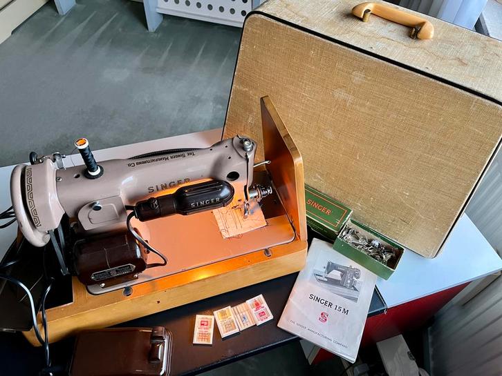 Vintage Singer M15 naaimachine, Hobby en Vrije tijd, Naaimachines en Toebehoren, Gebruikt, Naaimachine, Singer, Ophalen