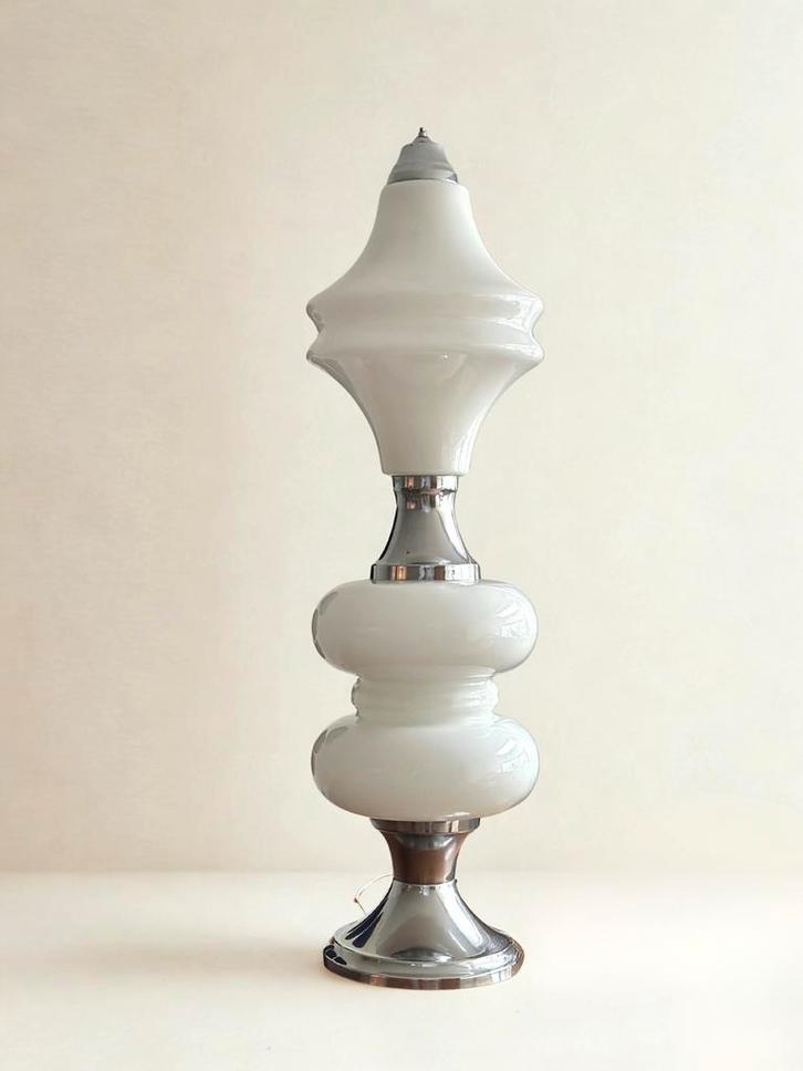 Carlo Nason voor Mazzega Zeldzame  Space Age Vloerlamp, Huis en Inrichting, Lampen | Vloerlampen, Minder dan 100 cm, Metaal, Ophalen of Verzenden