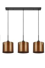 Hanglamp met 3 koperen kappen, Huis en Inrichting, Lampen | Hanglampen, Ophalen, Zo goed als nieuw, Metaal