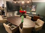 Eettafel acacia hout rond met matrixpoot 130cm hooge korting, Ophalen, Rond, Nieuw, Vijf personen of meer