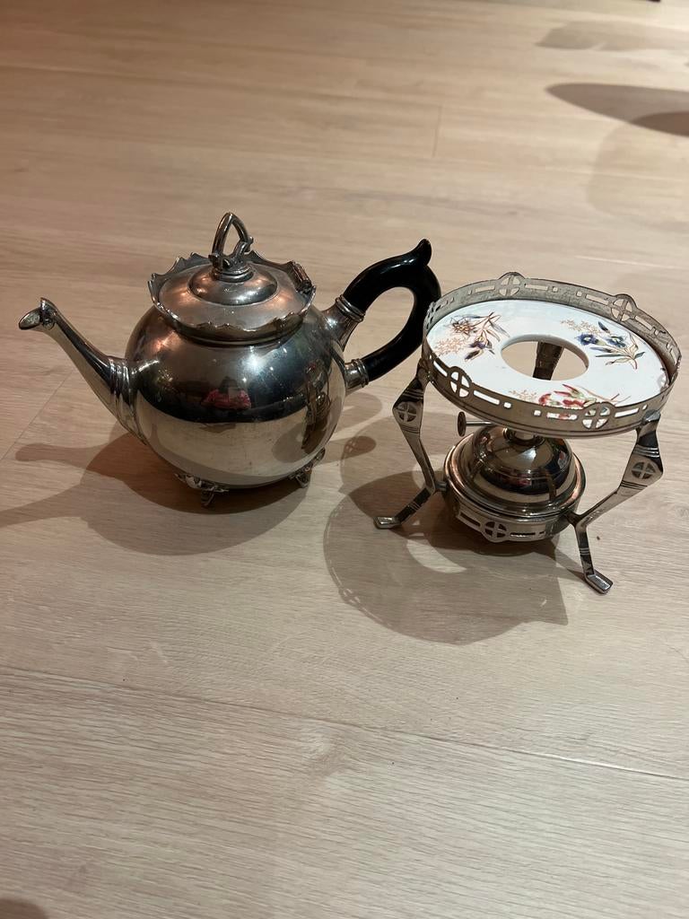 Theepot met rechaud en brander - Gerhardi & Co, Antiek en Kunst, Ophalen of Verzenden