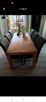 Mooie eettafel met 6 stoelen, Huis en Inrichting, Ophalen of Verzenden, Zo goed als nieuw, 4 tot 6 stoelen