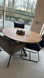 Eettafel Rond 120 , 130 , 140 , 150 cm blank & zwart, Ophalen, 100 tot 150 cm, Rond, Nieuw