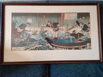 Prachtigd Japanse prent, 3 delig, Japans-Russische oorlog, Ophalen of Verzenden