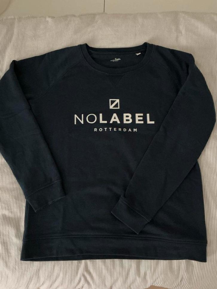 No Label Rotterdam sweater - mt M, Kleding | Dames, Truien en Vesten, Zo goed als nieuw, Maat 38/40 (M), Blauw, Ophalen of Verzenden
