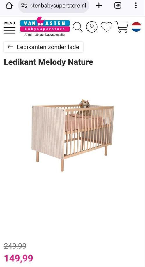 Ledikant Melody Nature, Kinderen en Baby's, Babywiegjes en Ledikanten, Nieuw, Ledikant, Ophalen