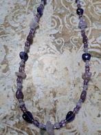 Ketting met echt amethyst en glazen kralen licht paars, Verstelbaar, Paars, Nieuw, Ophalen of Verzenden