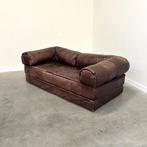 Vintage sofa daybed bankstel jaren 60 70 80 design leer, Ophalen, 100 tot 125 cm, Tweepersoons, Hout
