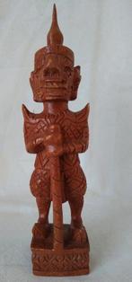 beeld, gestoken hout, TEMPELWACHTER 32,5 cm hoog, Ophalen of Verzenden