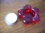 glazen waxinelichthouder rood, Nieuw, Minder dan 25 cm, Overige materialen, Ophalen of Verzenden