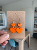 Orange heart earrings, Sieraden, Tassen en Uiterlijk, Oorbellen, Nieuw, Overige materialen, Ophalen of Verzenden
